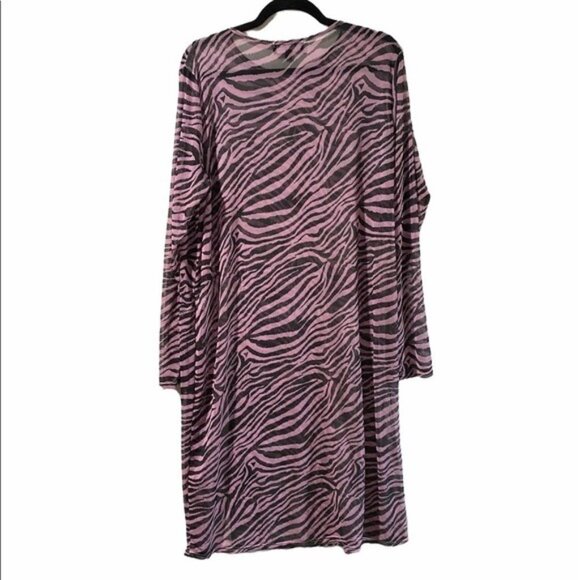 New Girl Order Curve long sleeve midi dress in zebra mesh - Picture 4 of 6
